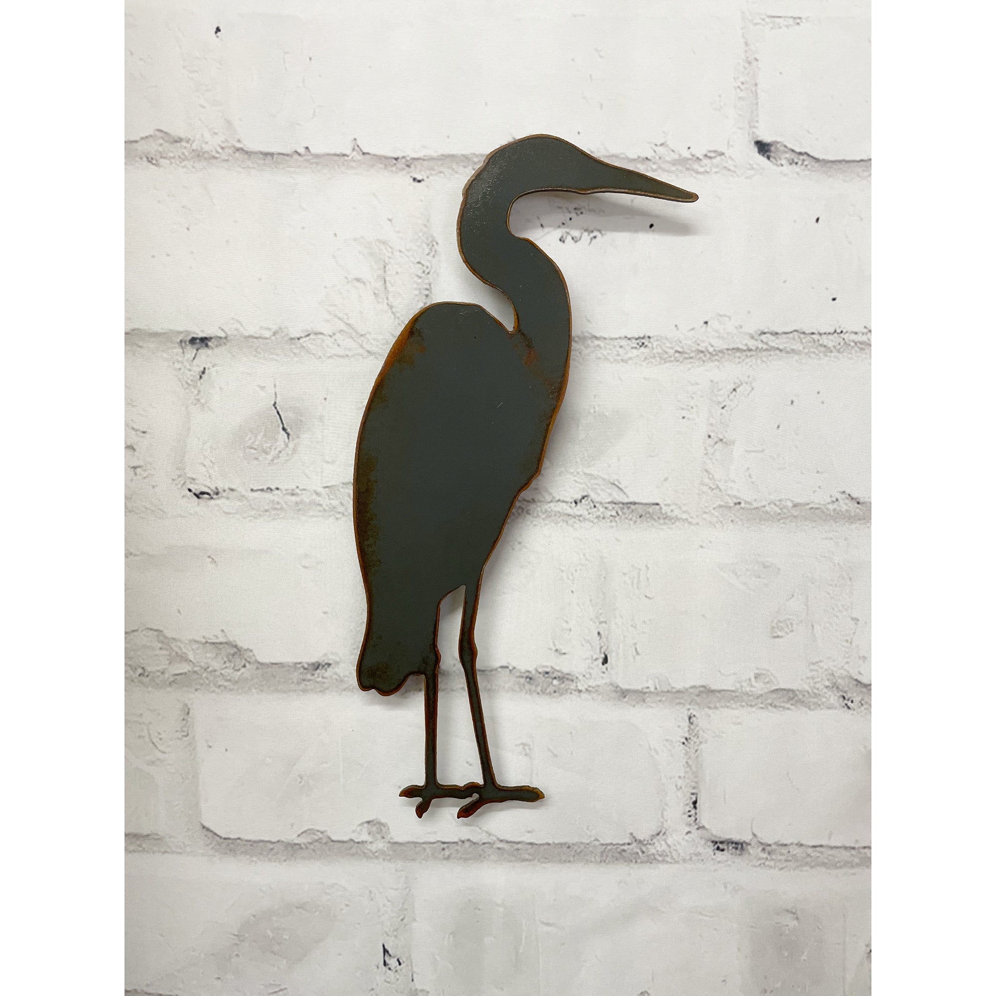 Heron - Metal Wall Art Home Decor - Made in the USA - Choose 12", 17" or 23" tall - Choose your Patina Color - Water Bird Animal Art - Free Ship