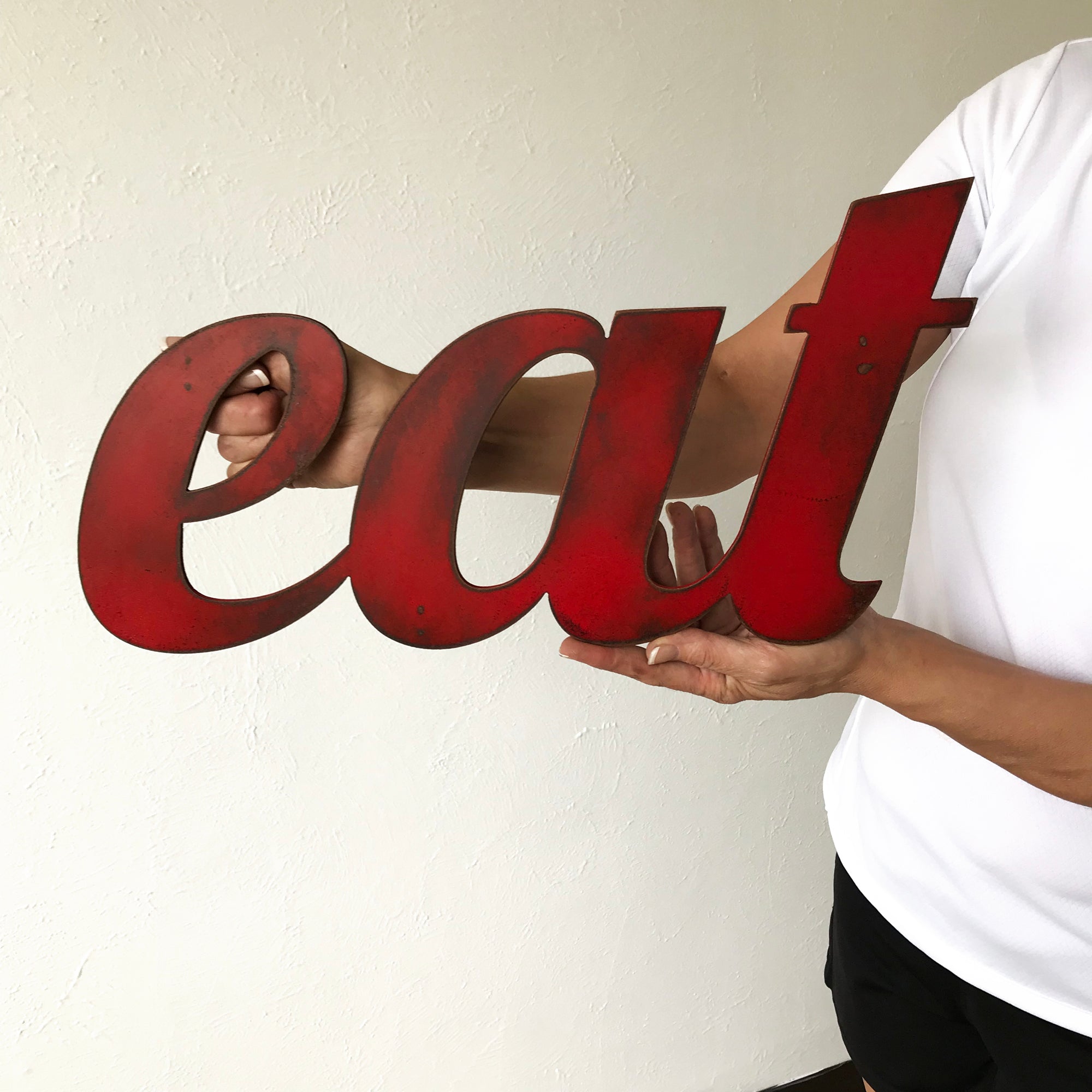 Custom Name or Word - LOBSTER Font - LARGE Size - Metal Wall Art Home Decor - Choose your Patina Color - Free Ship
