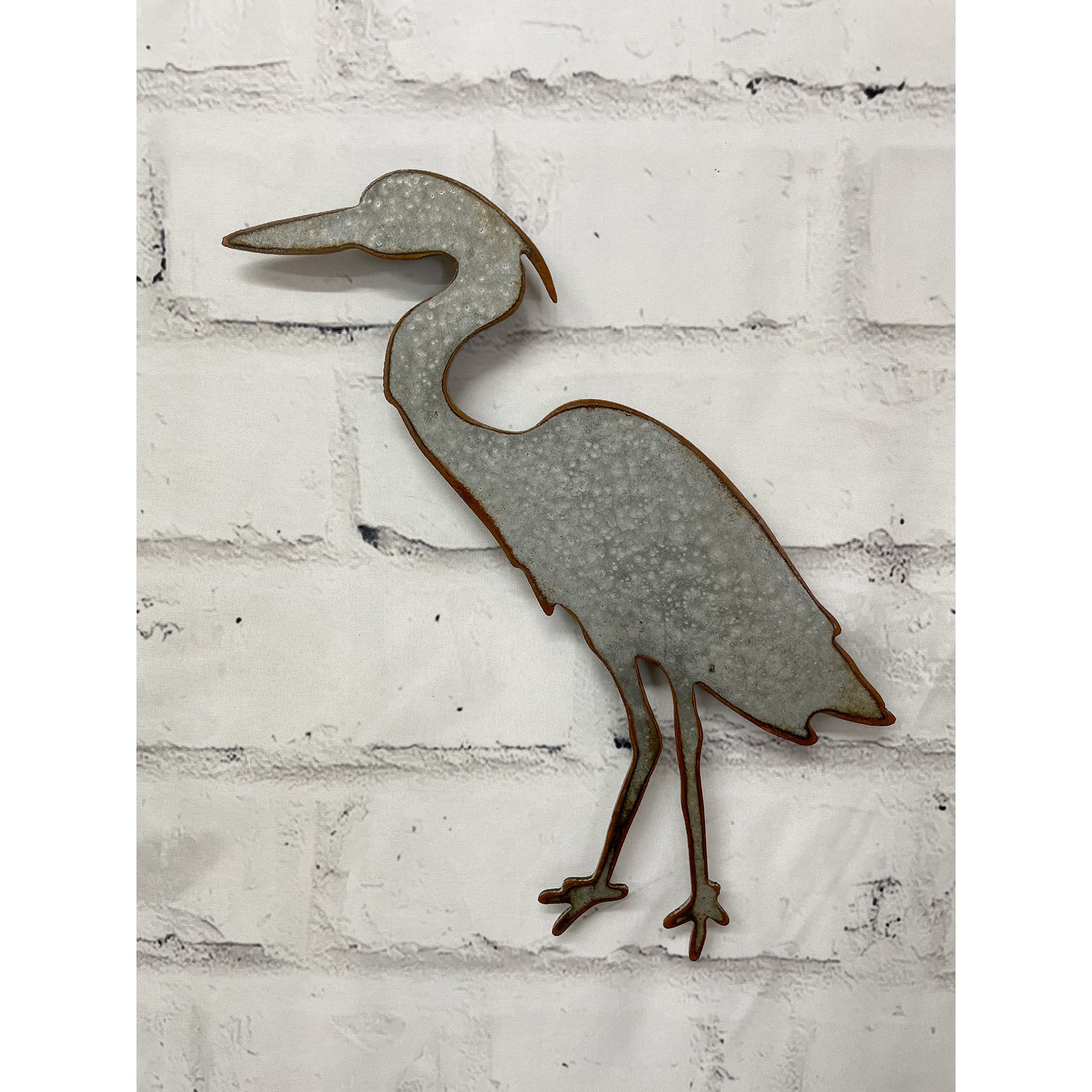 Crane - Metal Wall Art Home Decor - Made in the USA - Choose 12", 18" or 23" tall - Choose your Patina Color - Water Bird Animal Art - Free Ship