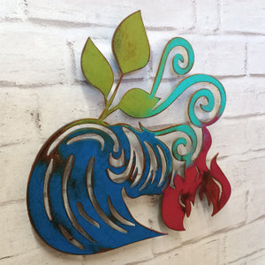 Four Elements Symbol - Metal Wall Art Home Decor - Handmade in the USA - Choose 12", 17", 23", 30" or 36" Wide