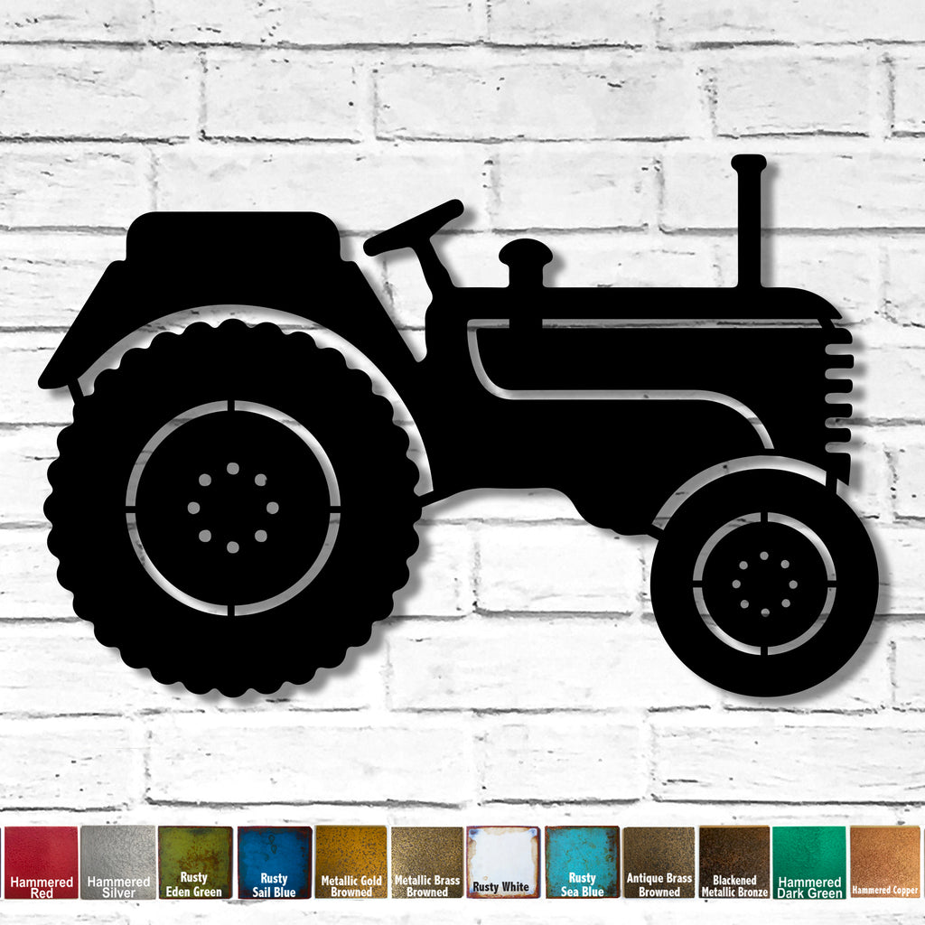 Tractor - Metal Wall Art Home Decor - Handmade in the USA - Choose 30" or 40" Wide - Choose your Patina Color - Free Ship