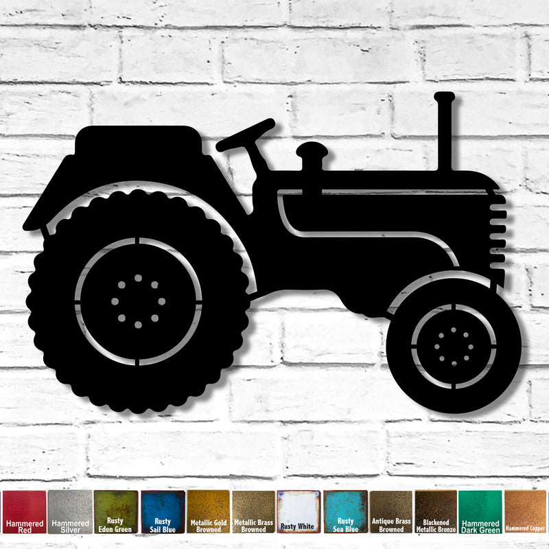 Tractor - Metal Wall Art Home Decor - Handmade in the USA - Choose 30" or 40" Wide - Choose your Patina Color - Free Ship