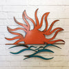 Sun and Waves - Metal Wall Art Home Decor - Handmade in the USA - Choose 36" or 30", Choose your Patina Color - Free Ship