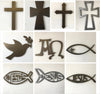 Wooden Look Cross - Metal Wall Art Home Decor - Made in the USA - Choose 17", 23" or 30" Tall - Choose your Patina Color