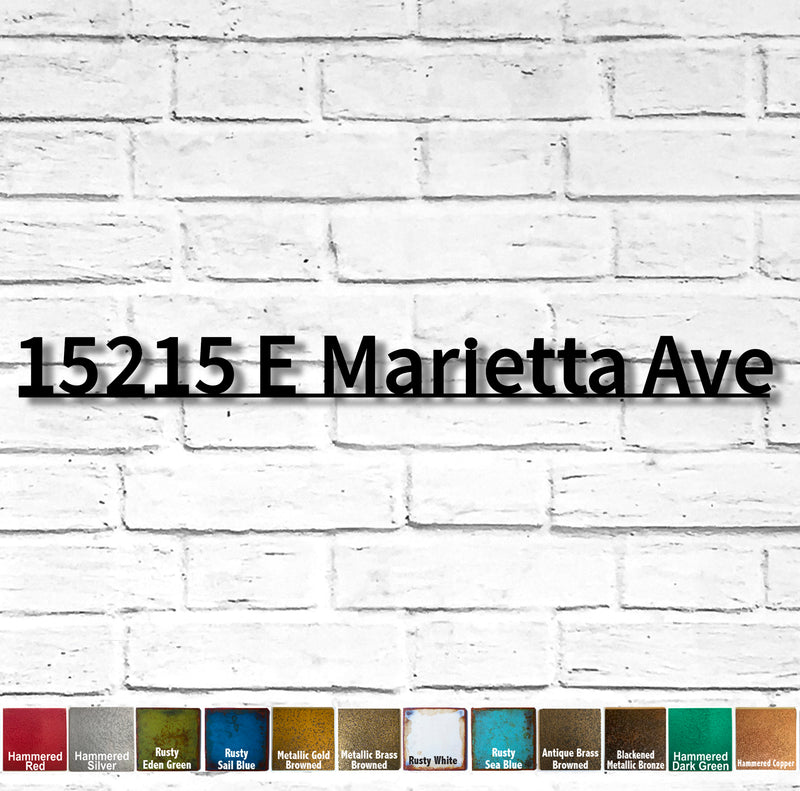 Outdoor Item - Custom Order 15215 E Marietta Ave Address Sign - Finished in Hammered Copper - Keyhole Standoffs