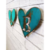 Heart(s) with Alphabet Letter Cutout - Metal Wall Art Home Decor - Handmade in the USA - 6.5" wide - Choose your Patina Color - Free Ship