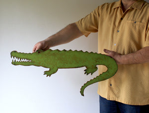 Alligator/Crocodile - Metal Wall Art Home Decor - Handmade in the USA - Choose 17", 24" or 36" Wide Choose your Patina Color - Free Ship