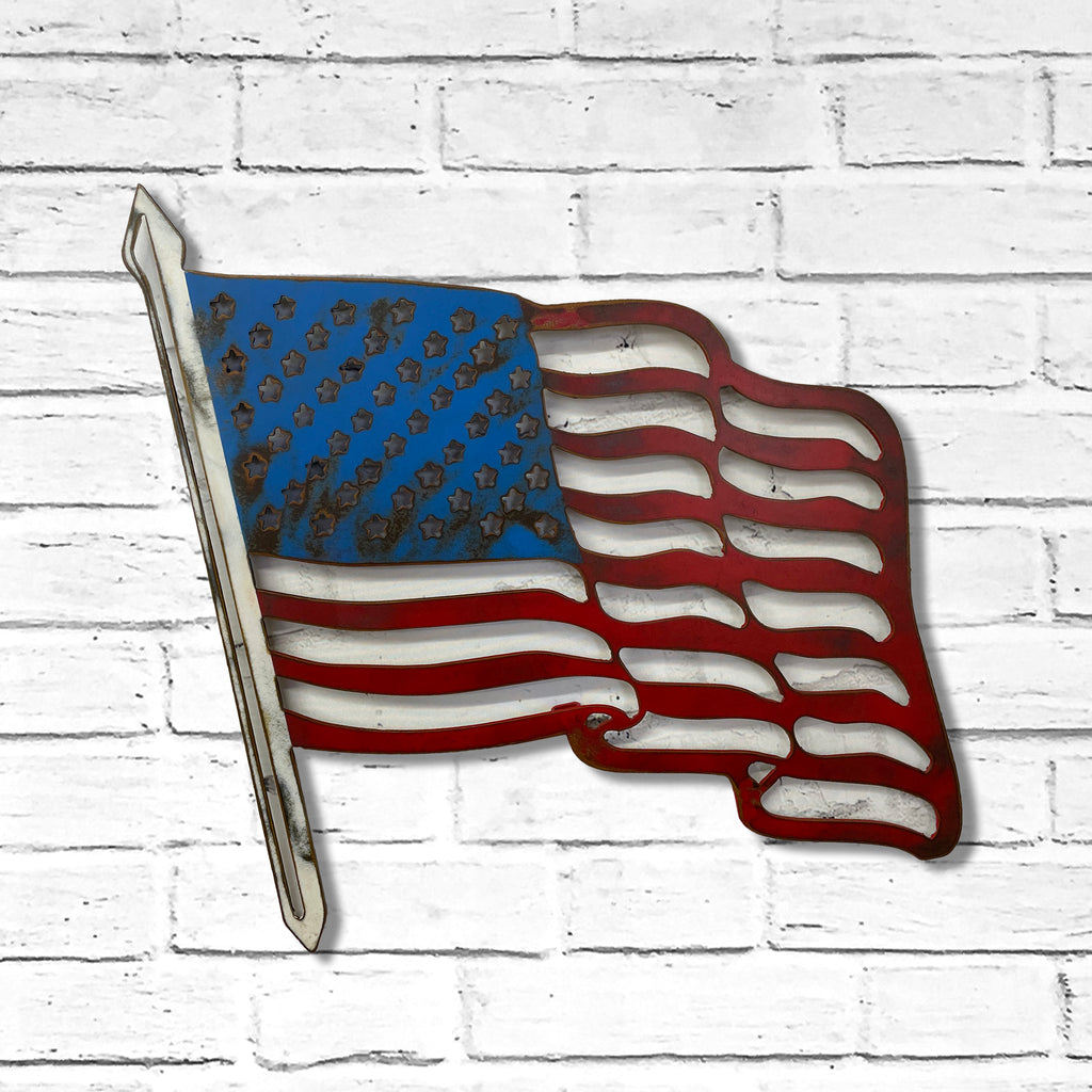 American Flag - Metal Wall Art Home Decor - Handmade in the USA - Choose 12", 17" or 23" wide