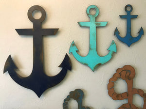 Anchor - Metal Wall Art Home Decor - Handmade in the USA - Choose 11", 17" or 23" Tall - Choose your Patina Color - Free Ship