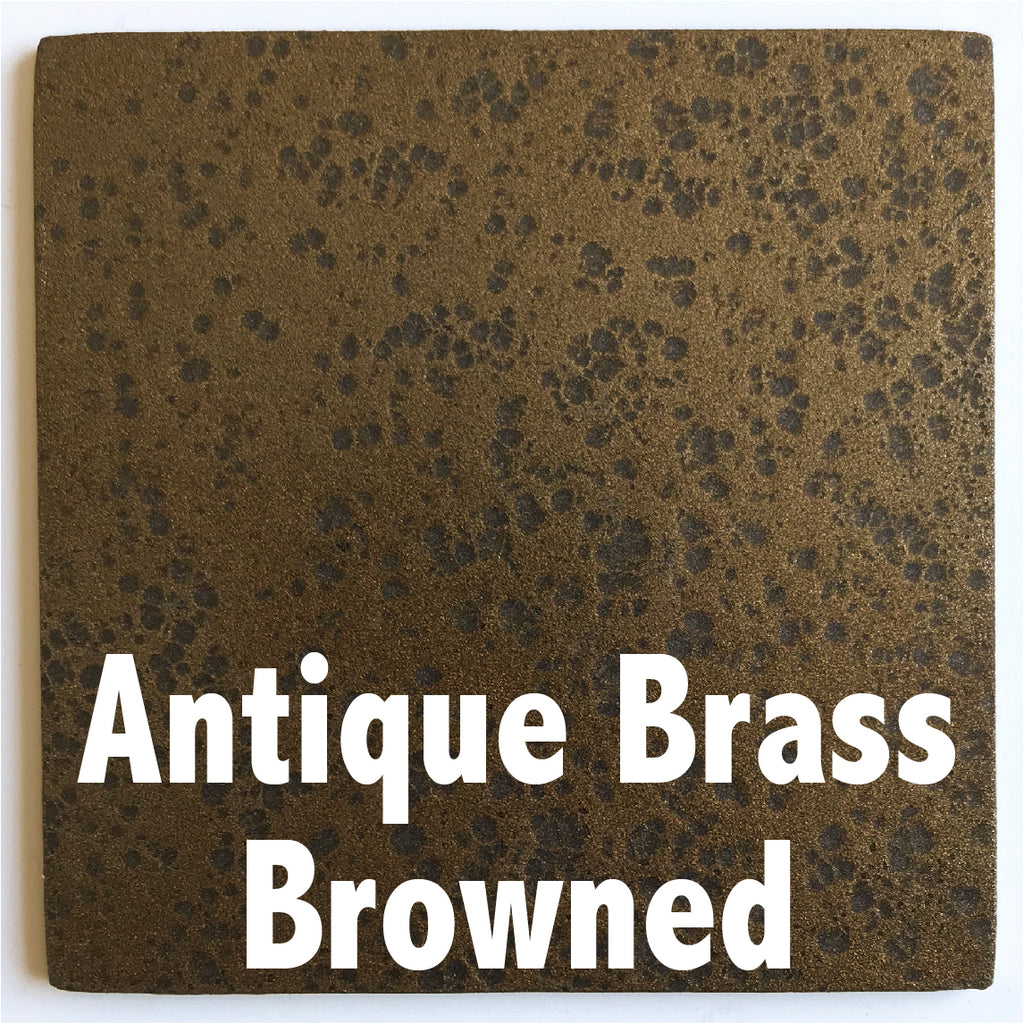Antique Brass Browned sample piece - 3" x 3" Metal Art Color Swatch - Handmade in the USA - FREE SHIPPING
