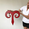Aries Zodiac Symbol - Metal Wall Art Home Decor - Made in the USA - Choose 11", 17" or 23" Tall - Choose your Patina Color - Free Ship