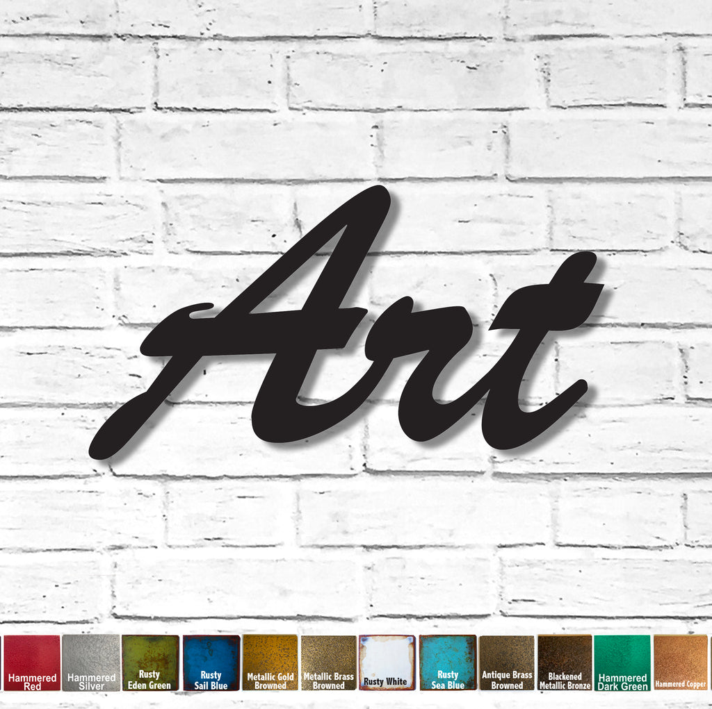 Art - Brush Script - Measures 24" wide x 12.8" tall - Choose you Patina Color - Metal Wall Art Home Decor - Handmade