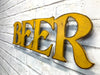 Beer sign - Metal Wall Art Home Decor - Handmade in the USA - Choose 17", 24" or 30" Wide - Choose your Patina Color - Free Ship