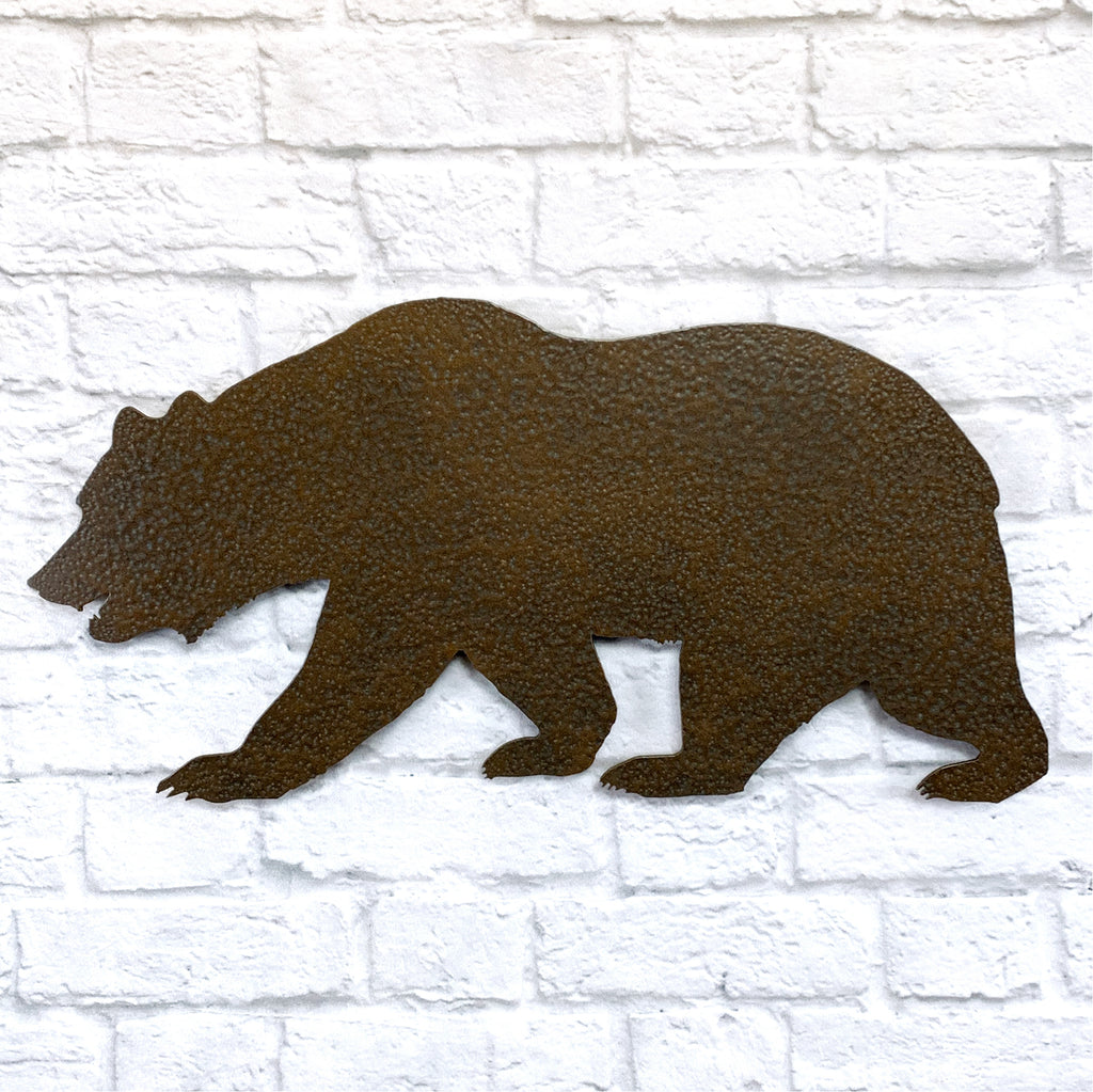 Bear shape metal wall art home decor cutout handmade by Functional Sculpture llc