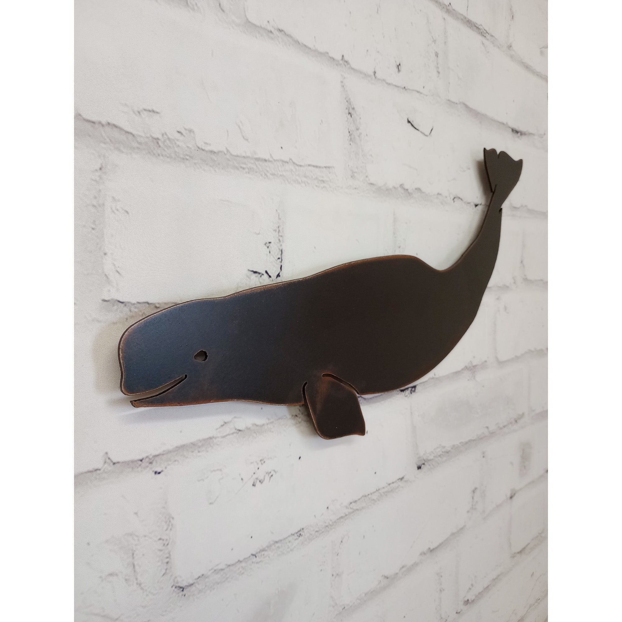 Long Wall Hanging Wooden Sperm Whale Coat Rack with Whale Tail