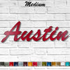 Custom Name or Word - BRUSH SCRIPT Font - MEDIUM Size - Metal Wall Art Home Decor - Choose your Patina Color - Free Ship