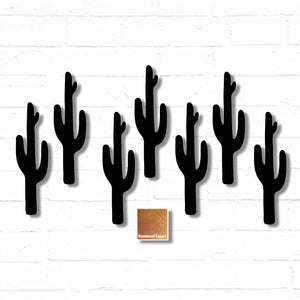 Custom Order of Seven 24" tall Cacti finished in Hammered Copper - Metal Wall Art Home Decor