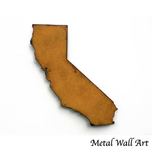 California - Metal Wall Art Home Decor - Handmade in the USA - Choose 10", 16" or 22" Tall - Choose your Patina Color! Choose any state - FREE SHIP