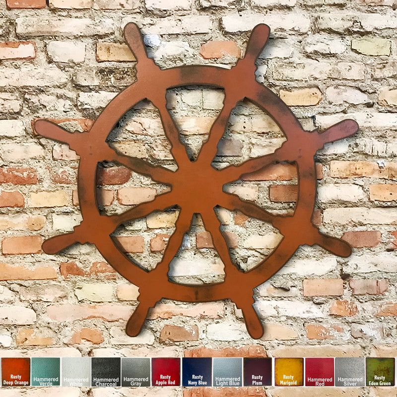 Captain's Wheel - Metal Wall Art Home Decor - Handmade in the USA - Choose 11