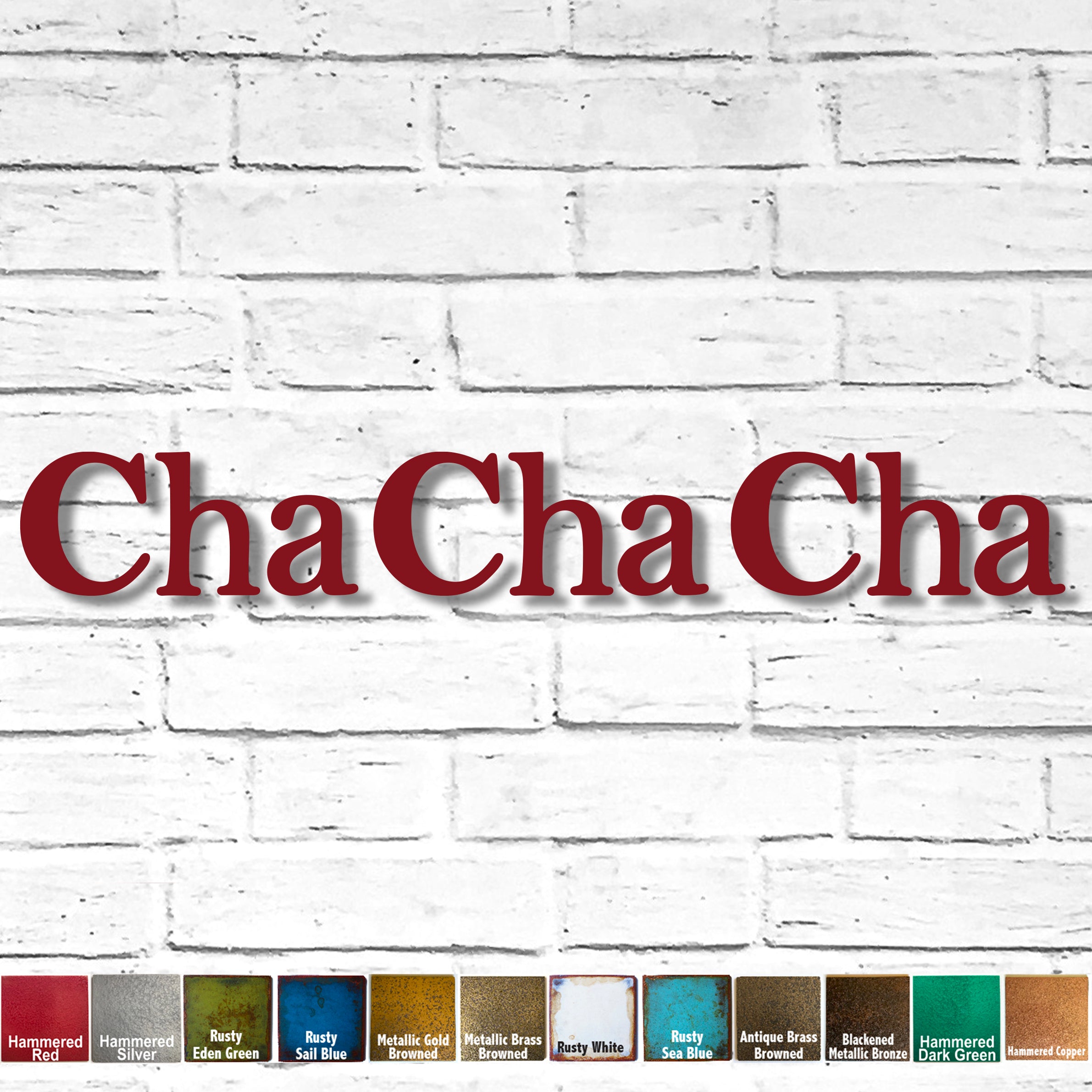 Custom Order Cha Cha Cha Finished in Hammered Red Metal Wall Art Outdoor Installation