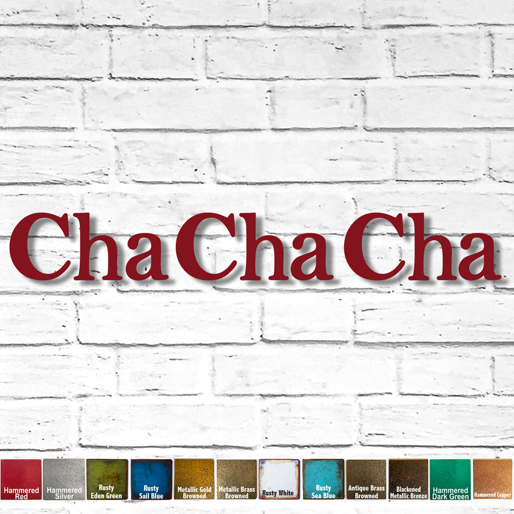 Custom Order - Cha Cha Cha - Finished in Hammered Red - Metal Wall Art - Outdoor Installation
