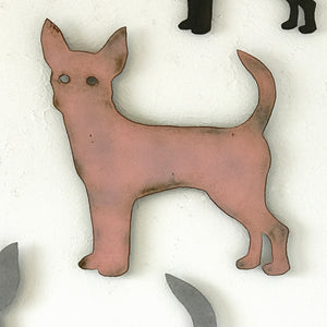 Chihuahua dog shaped metal wall art home decor cutout handmade by Functional Sculpture llc