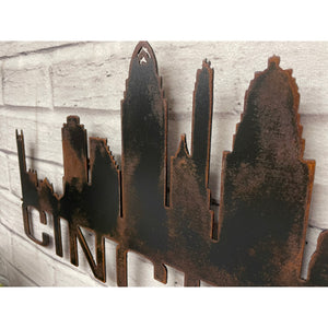 Cincinnati Skyline - Metal Wall Art Home Decor - Made in the USA - Choose 23", 30" or 40" Wide - Choose your Patina Color - Hanging Cityscape - Free Ship