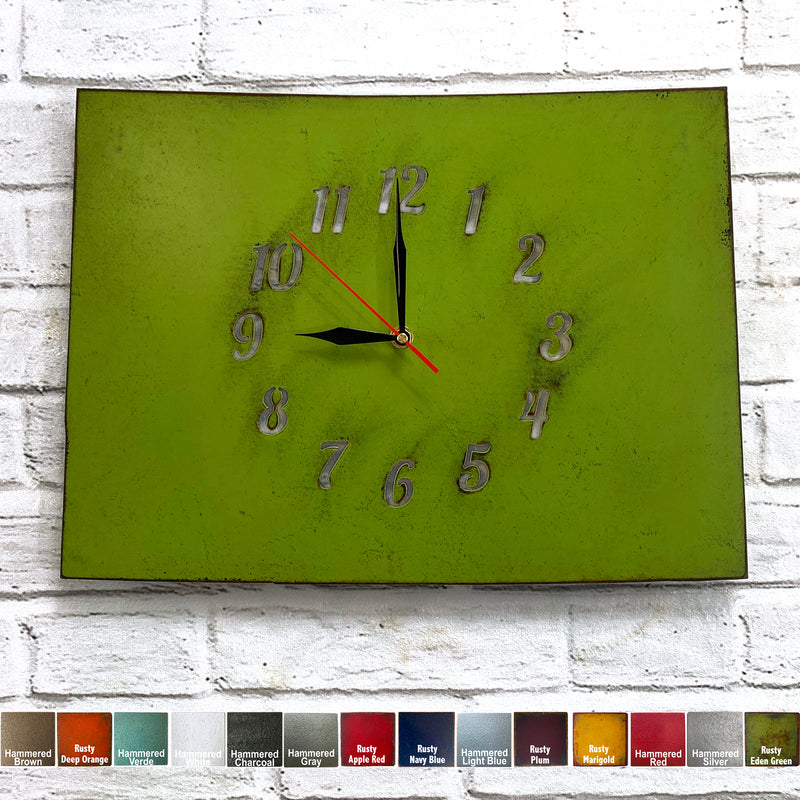 Colorado Metal Wall Art Clock - Italic Numbers - Home Decor - Handmade in the USA - Choose 16