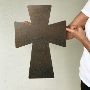 Hollowed Cross - Metal Wall Art Home Decor - Made in the USA - Choose 11", 17" or 23" Tall - Choose your Patina Color - Free Ship