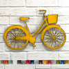 Bicycle with basket old rusty metal wall art home decor cutout handmade by Functional Sculpture llc