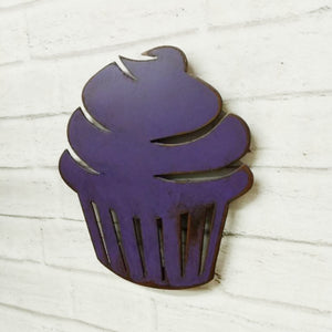 Cupcake - Metal Wall Art Home Decor - Handmade in the USA - Choose 12", 17" or 23" Tall - Choose your Patina Color - Free Ship