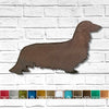 Longhaired Dachshund - Metal Wall Art Home Decor - Handmade in the USA - Choose 11", 17" or 23" Wide - Choose your Patina Color - Free Ship