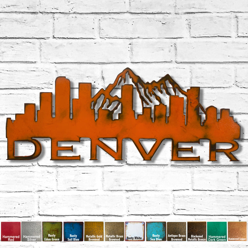 Denver Skyline - Metal Wall Art Home Decor - Made in the USA - Choose 23