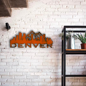 Denver Skyline - Metal Wall Art Home Decor - Made in the USA - Choose 23", 30" or 40" Wide - Choose your Patina Color - Hanging Cityscape - Free Ship