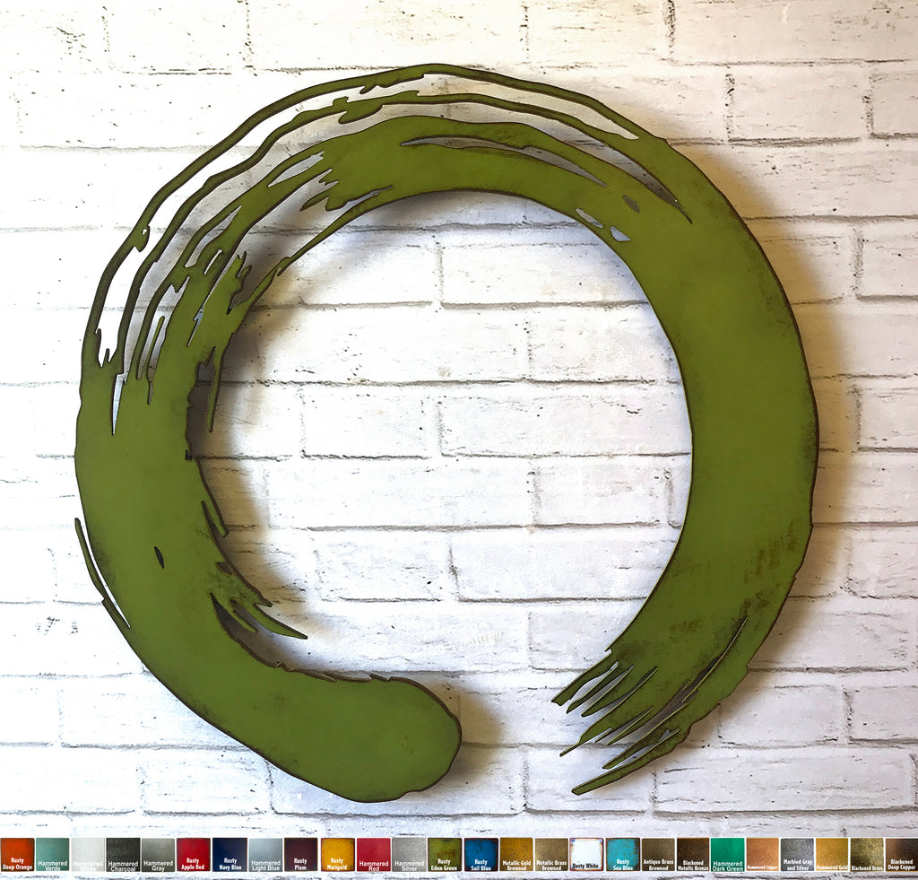 Enso circle symbol metal wall art home decor handmade by Functional Sculpture llc