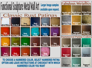 Half Sun - Metal Wall Art Home Decor - Choose 12" or 17" wide, Choose your Patina Color - Homemade