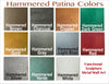 Hammered Dark Green sample piece - 3" x 3" Metal Art Color Swatch - Handmade in the USA - FREE SHIPPING