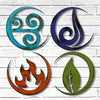 The Four Elements -  Set of Four - Metal Wall Art Home Decor - Handmade in the USA - Choose 12", 17", or 23" Tall