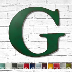 Letter G - Metal Wall Art Home Decor - Made in the USA - Choose 10", 12" or 16" Tall - Choose your Patina Color! Choose any letter - Free Ship