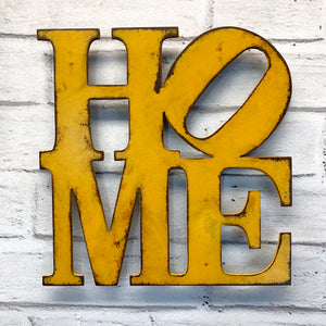 HOME sign - Metal Wall Art Home Decor - Handmade in the USA - Choose 9", 11",  or 17" - Choose your Patina Color - Free Ship