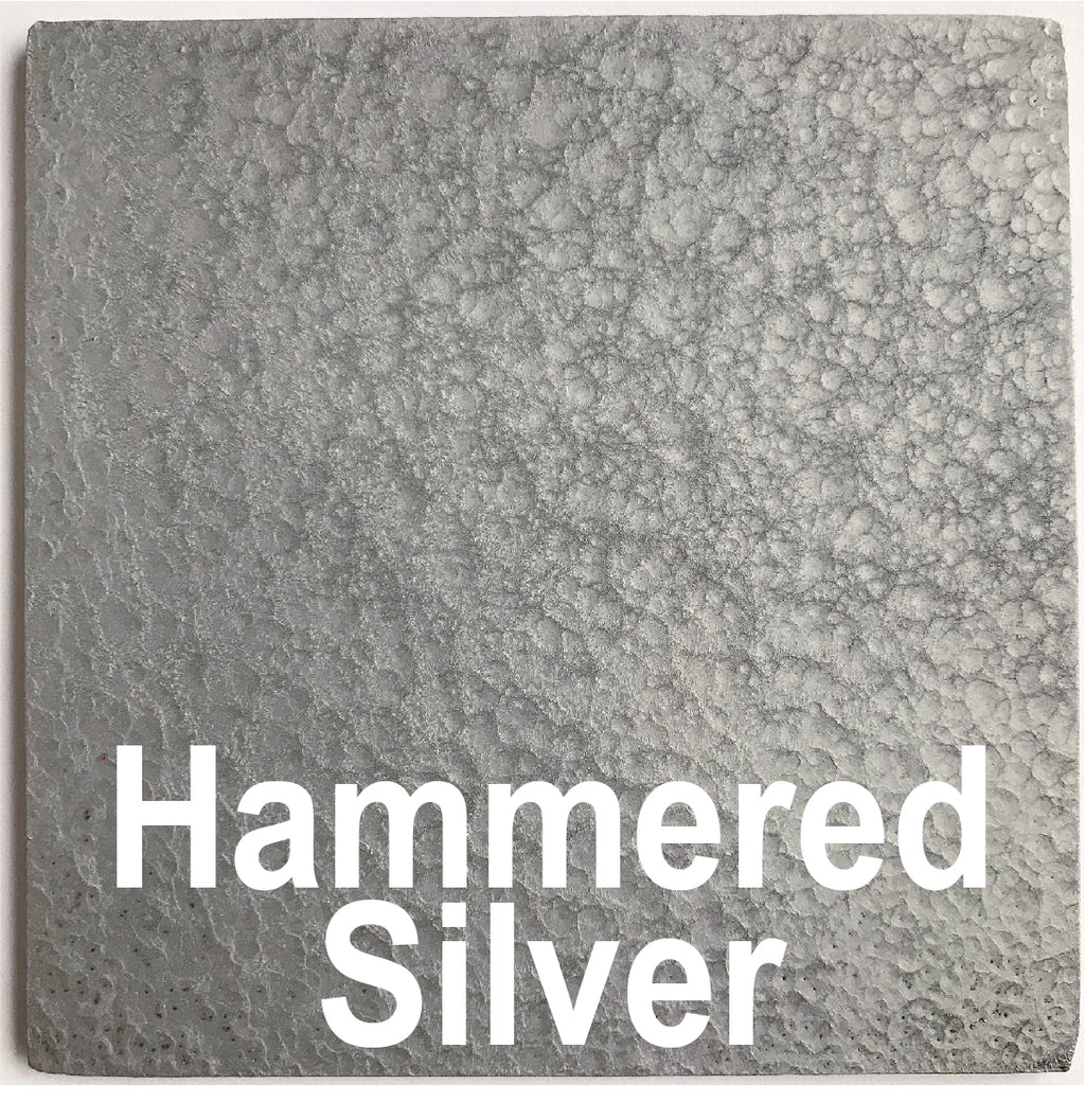 Hammered Silver piece - 3" x 3" Metal Art Color Swatch - Handmade in the USA - FREE SHIPPING