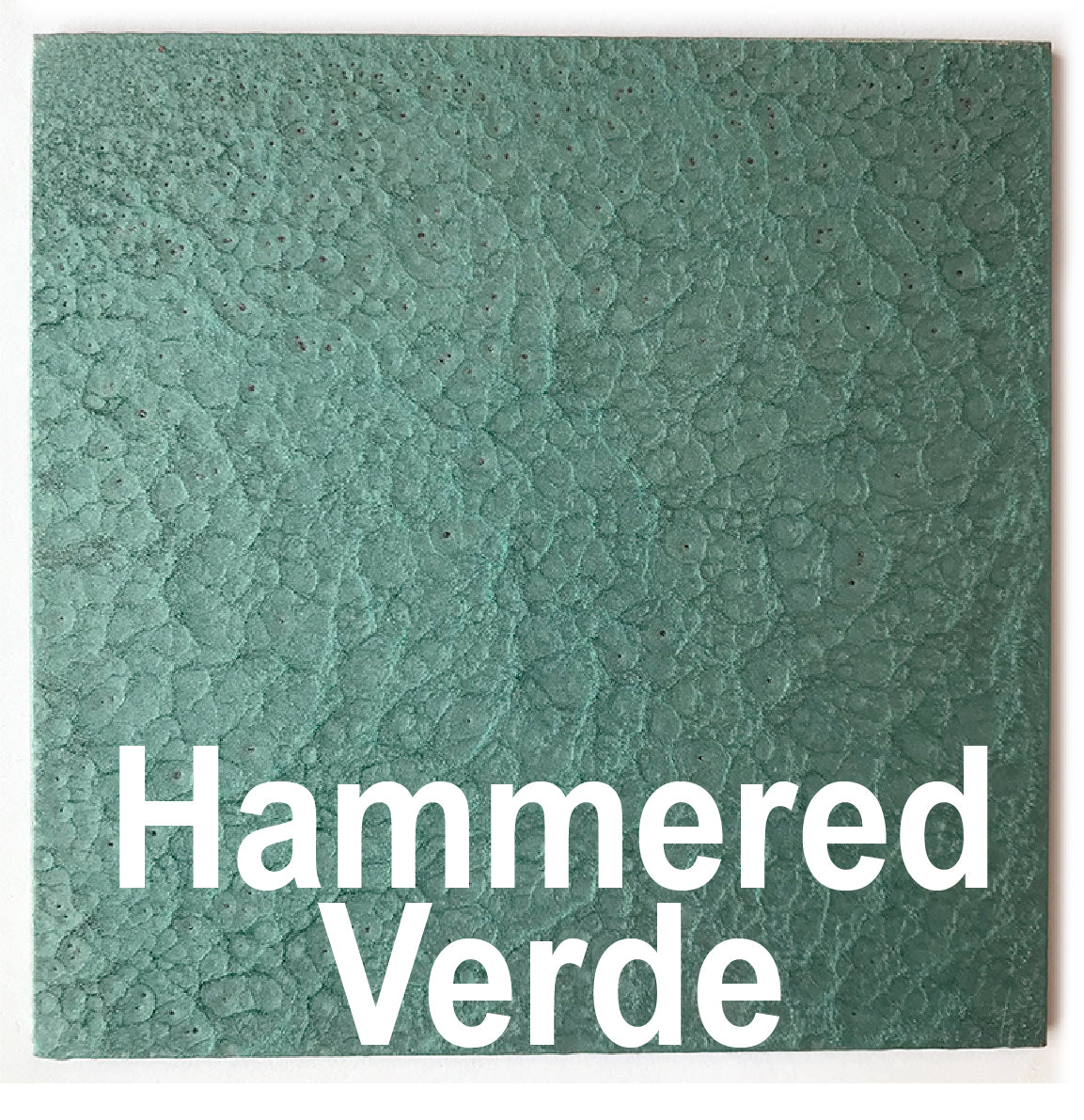 Hammered Verde piece - 3 x 3 Metal Art Color Swatch - Handmade in the USA  - FREE SHIPPING