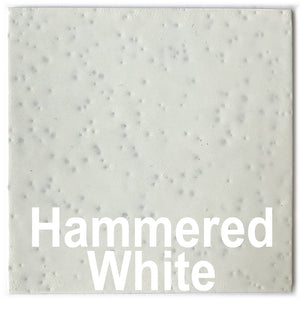 Hammered White piece - 3" x 3" Metal Art Color Swatch - Handmade in the USA - FREE SHIPPING