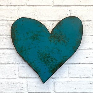 Heart Symbol - Metal Wall Art Home Decor - Handmade in the USA -36" wide x 34.5" tall - Choose your Patina Color - Free Ship