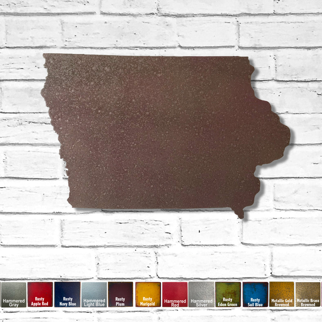 Iowa - Metal Wall Art Home Decor - Handmade in the USA - Choose 11", 17" or 23" Wide - Choose your Patina Color! Choose any State Free Ship