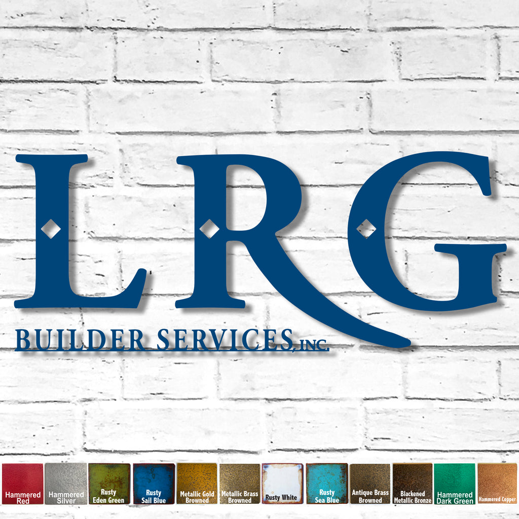 LRG Builder Services, Inc. - Sign for Outdoor Display - Four pieces Finished in Rusty Sail Blue - Metal Wall Art