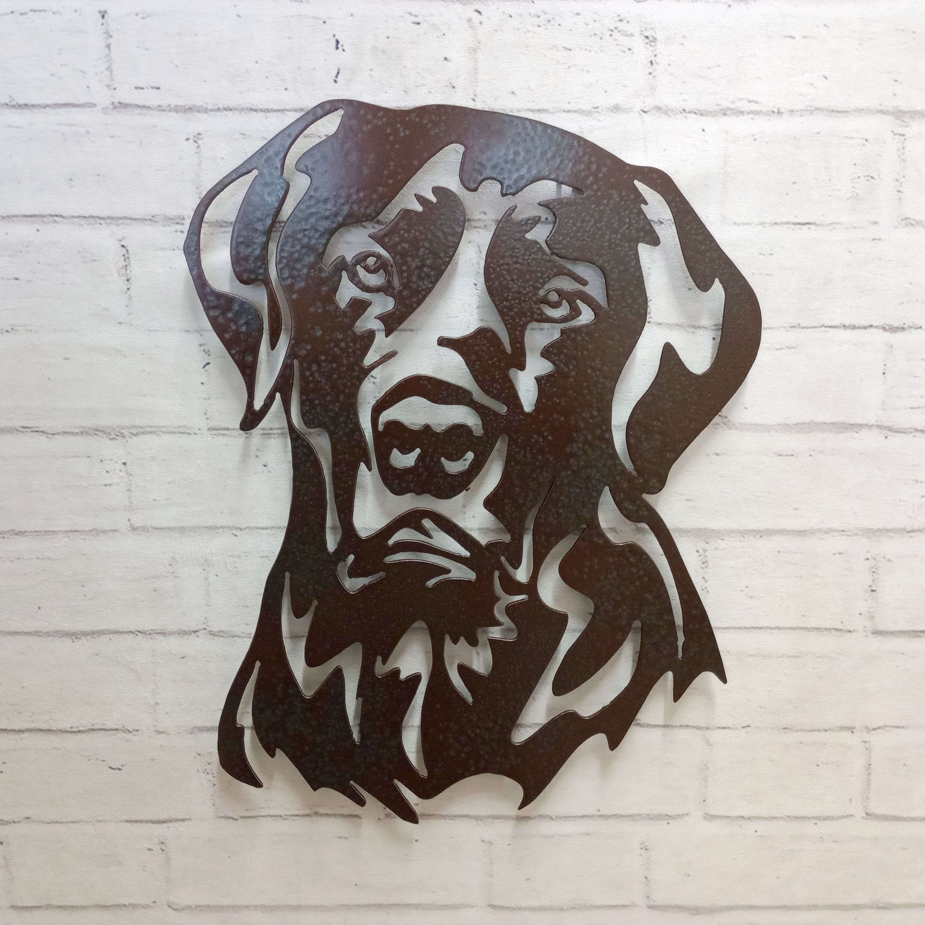 Labrador Dog Feeder Stand Elevated Bowls Lab Metal Art Silhouette 