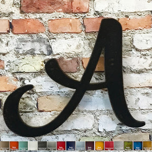 Letter A - Karlie Font - Metal Wall Art Home Decor - Made in USA - Choose 8", 12" or 16" Tall - Choose Patina Color! Choose any letter FREE SHIP