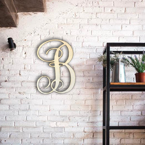 Letter B - Monogram Font - Metal Wall Art Home Decor - Made in USA - Choose 12" or 16" Tall - Choose Patina Color! Choose any letter FREE SHIP