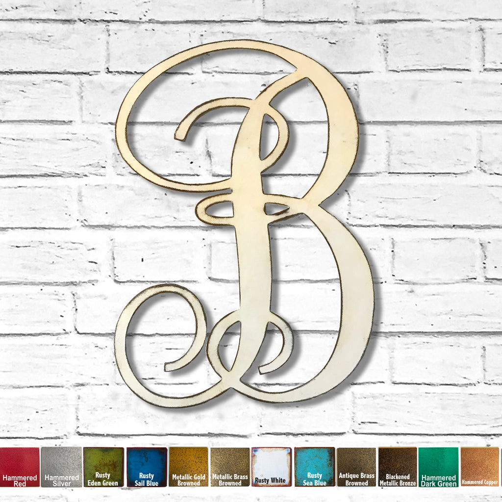 Letter B - Monogram Font - Metal Wall Art Home Decor - Made in USA - Choose 8", 12" or 16" Tall - Choose Patina Color! Choose any letter FREE SHIP